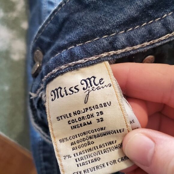 Miss Me blingy chain pocket boot cut jeans sz 27 - Picture 4 of 6